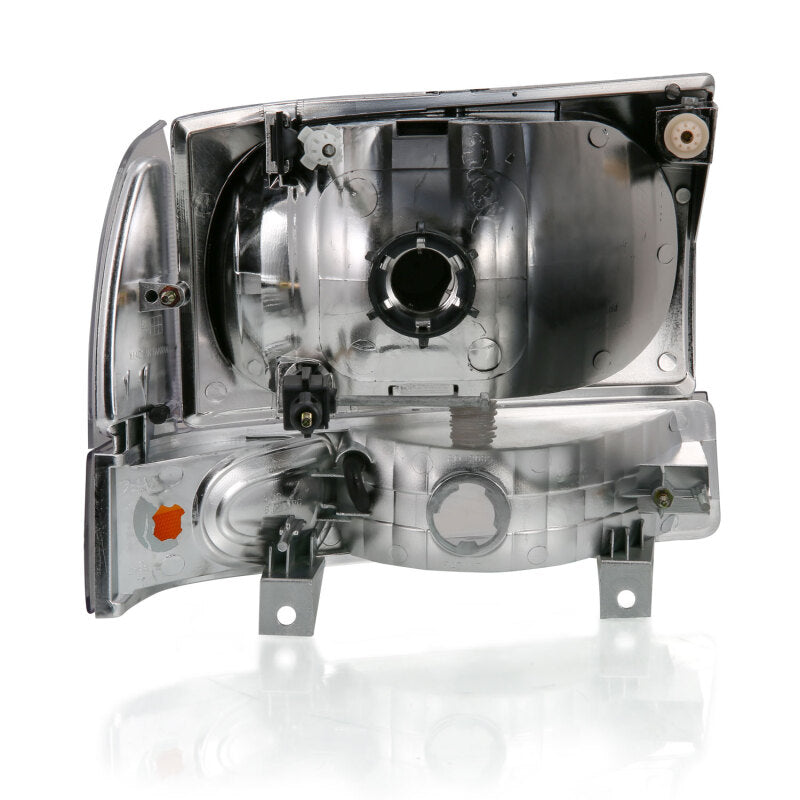 ANZO 111457 2000-2004 Ford Excursion Crystal Headlight w/ Corner Light Black Amber (w/o Bulb)