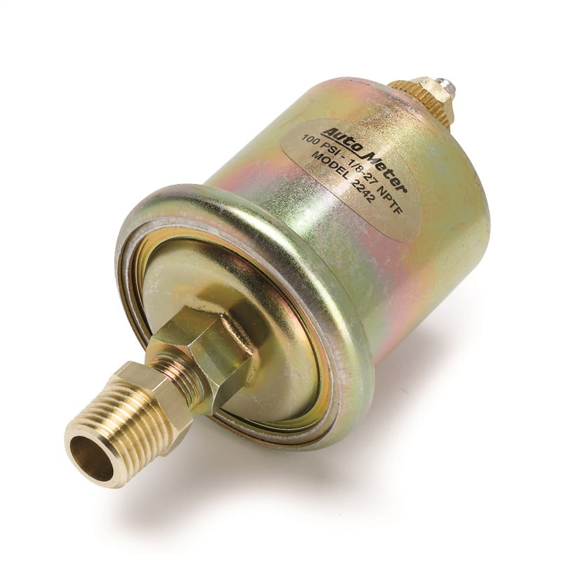 AutoMeter 1827 Autometer 2-1/16 inch Electric Oil Pressure 100PSI Antique Beige Gauge