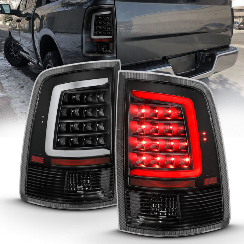 ANZO 311318 2009-2018 Dodge RAM 1500 LED Taillight Plank Style Black w/Clear Lens