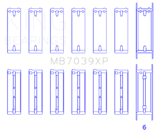 King Engine Bearings MB7039XP BMW M20/M50 2.0L/2.5L/2.7L Performance Main Bearing Set - Size STD