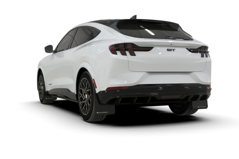 Rally Armor MF96-UR-BLK-WH 21-25 Ford Mustang Mach-E/GT/Rally Black Mud Flap w/White Logo