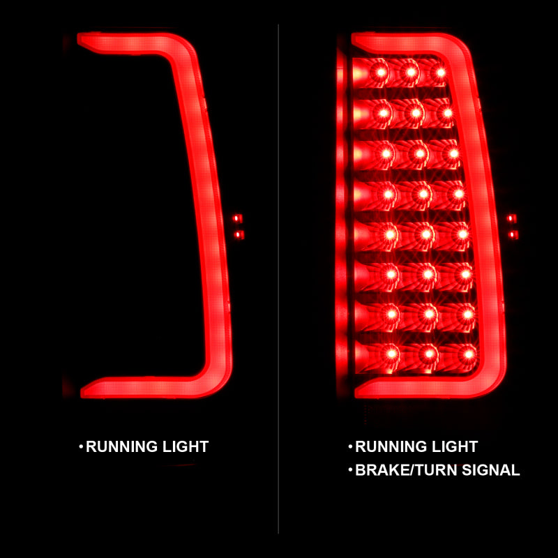 ANZO 311321 2007-2014 Chevy Tahoe LED Taillight Plank Style Black w/Clear Lens