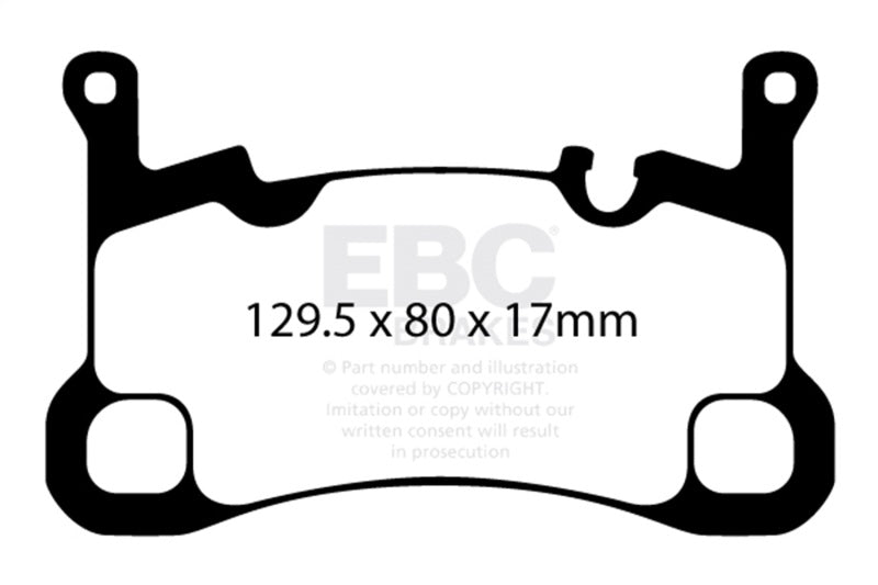 EBC DP42380R 2018+ Porsche Cayenne (3rd Gen) 3.0L Turbo Yellowstuff Rear Brake Pads