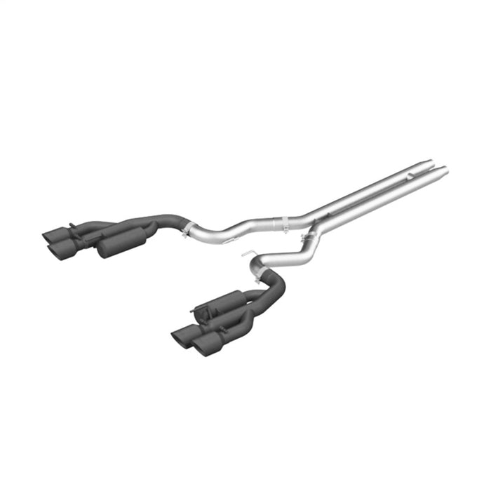 MBRP S7207BLK 18-19 Ford Mustang GT 5.0 3in Cat Back Quad Tip Race Version - Black