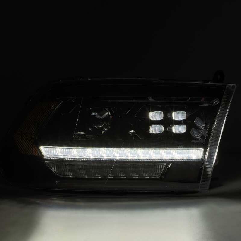 AlphaRex 880524 09-18 Dodge RAM 1500HD PRO-Series Proj Headlights Plank Style Alpha Black w/Seq Signal/DRL