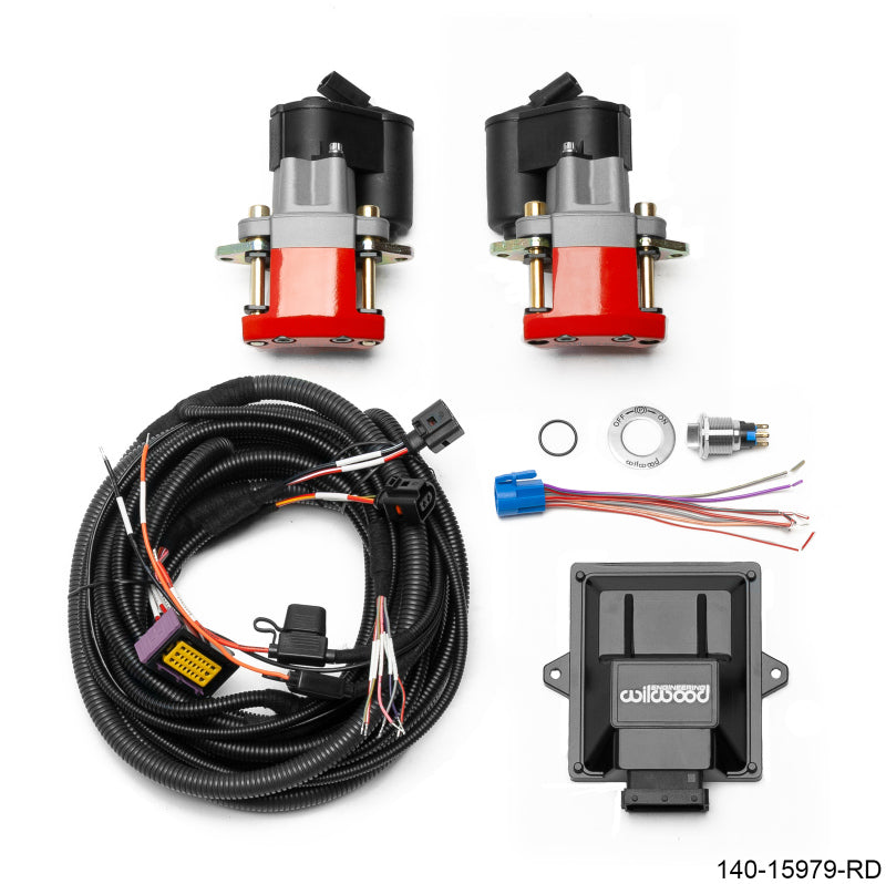 Wilwood 140-15979-RD Electronic Parking Brake Rear Retrofit Brake Kit - Red Powder Coat Caliper