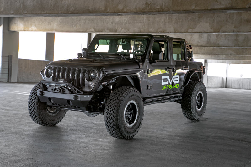 DV8 Offroad FBJL-06 07-23 Jeep Wrangler/Gladiator JT/JK/JL FS-25 Stubby Front Bumper w/Plated Bull Bar