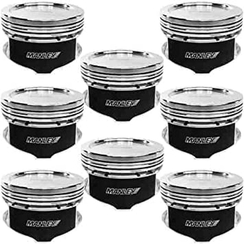 Manley Performance 595938CE-8 Manley 2018+ Ford Coyote 5.0L 6.75cc Dish 3.700in Bore 12:1 CR 22mm Pin Platinum Ext Duty Pistons