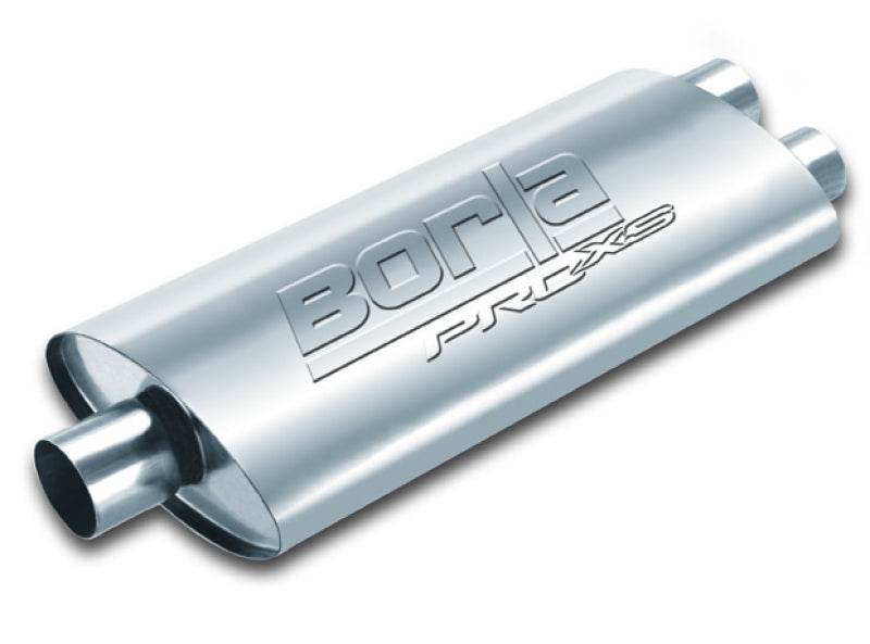 Borla 40349 PRO-XS 3in, 2-1/2in, 19in x 9-1/2in x 4in Oval Cen/Dual Turbo XL Muffler
