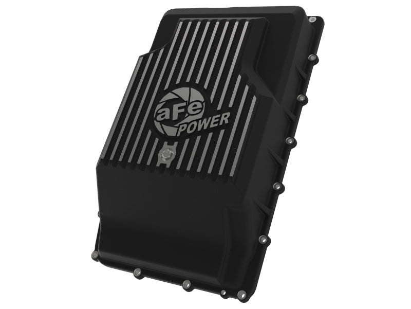 aFe 46-71330B 17-24 Ford F-150 10R60/10R80 Pro Series Rear Transmission Pan Black w/ Machined Fins