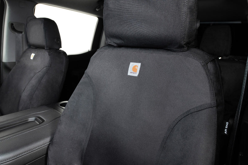 Covercraft SSC3492COBK 19-24 Chevrolet Silverado Carhartt Super Dux SeatSaverFront Row Seat Covers - Blk