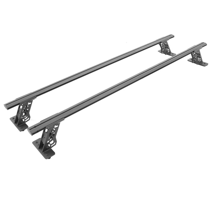 Go Rhino 5935015T 15-22 Ford F-150 / 07-21 Toy. Tundra XRS Cross Bars Kit - Tex Blk (Attch Tonneau Cvr T-Trk)