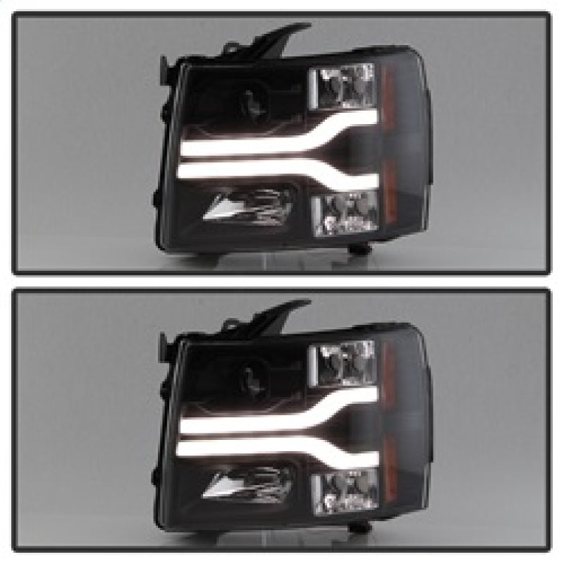 SPYDER 5083609 Spyder Chevy Silverado 1500 07-13 Version 3 Projector Headlights - Black PRO-YD-CS07V3-LBDRL-BK