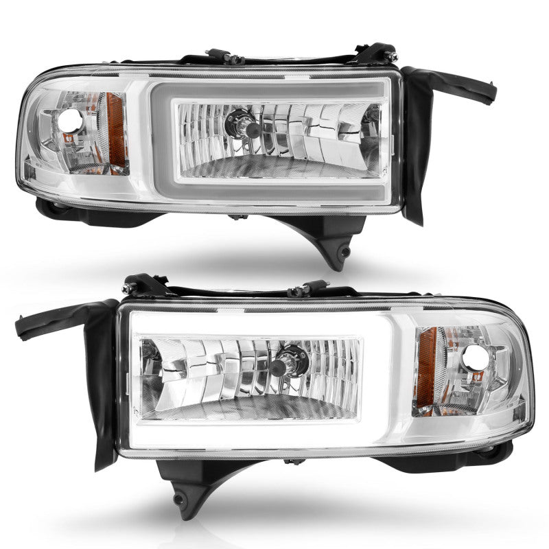 ANZO 111555 94-02 Dodge RAM Crystal Headlight - w/ Light Bar Chrome Housing