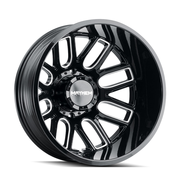 Mayhem 8107D-2877BMR192 8107D Cogent Dually 20x8.25 / 8x200 BP / -192mm Offset / 142mm Hub Blk w/ Milled Spokes Wheel