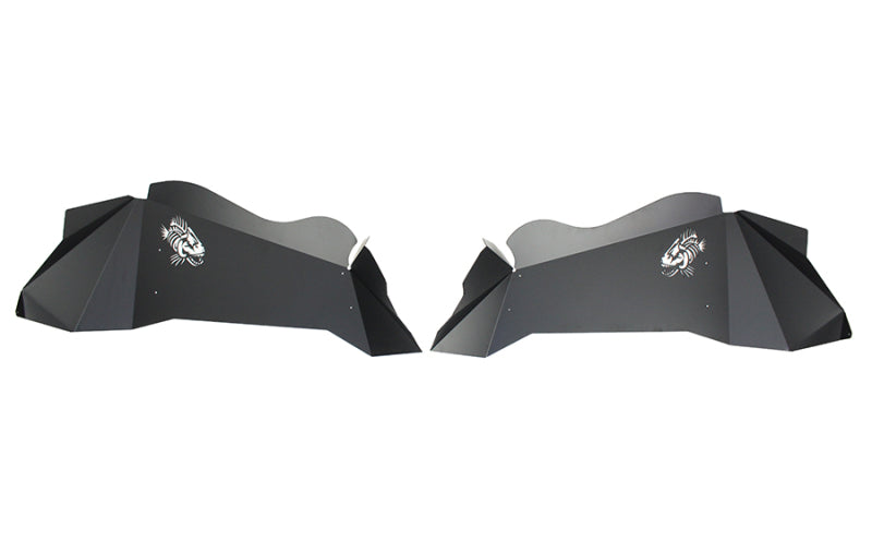 Fishbone Offroad FB33073 07-18 Jeep Wrangler JK Logo Aluminum Inner Fenders - Black Powdercoat