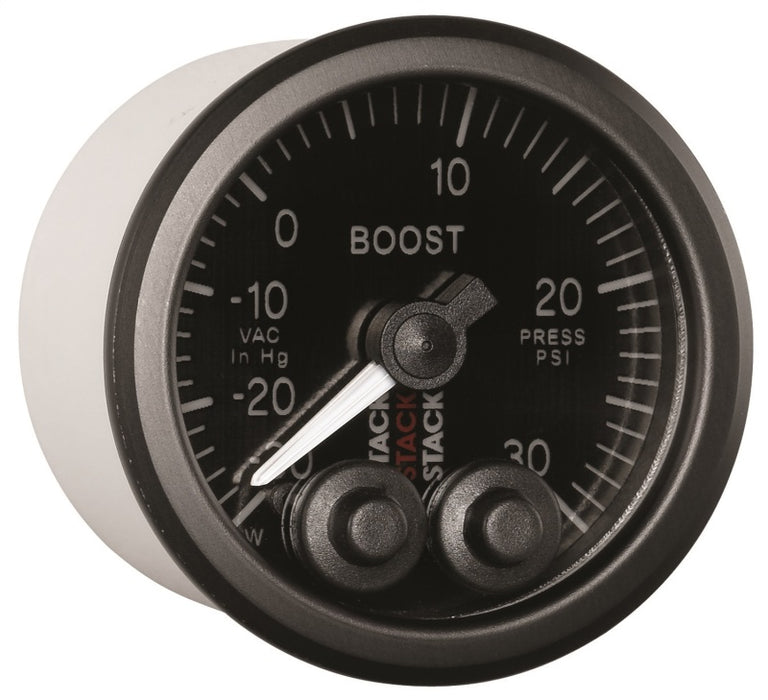 AutoMeter ST3512 Autometer Stack Instruments 52mm -30INHG To +30PSI Pro Control Boost Pressure Gauge - Black