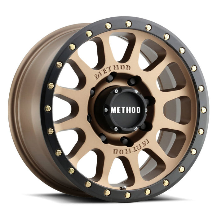 Method Wheels MR30589080918H Method MR305 NV HD 18x9 +18mm Offset 8x6.5 130.81mm CB Method Bronze/Black Street Loc Wheel