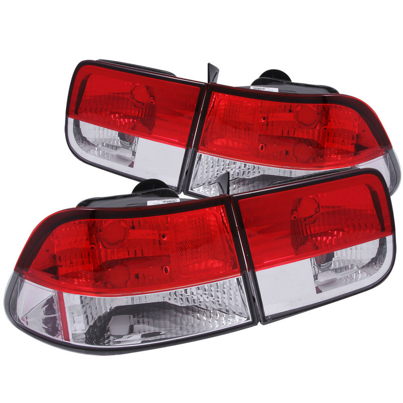 ANZO 221222 1996-2000 Honda Civic Taillights Red/Clear
