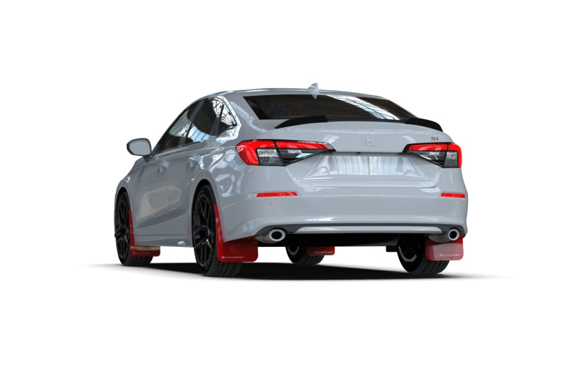 Rally Armor MF90-UR-RD/WH 22-25 Honda Civic/Civic Si/Sport Red UR Mud Flap w/White Logo