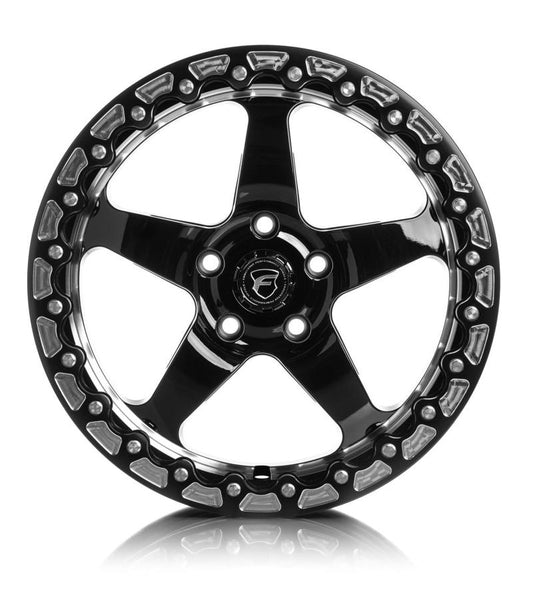Forgestar F00170071P00 D5 Beadlock 17x10 / 5x115 BP / ET00 / 5.5in BS Gloss Black Wheel