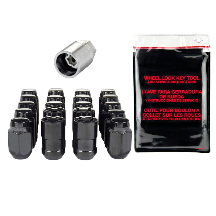 McGard 84558 5 Lug Hex Install Kit w/Locks (Cone Seat Nut) M12X1.5 / 13/16 Hex / 1.5in. Length - Black