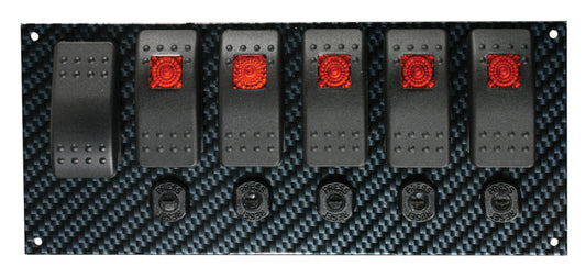 Moroso MOR74193 Fiber Design Switch Panel - Black/Black