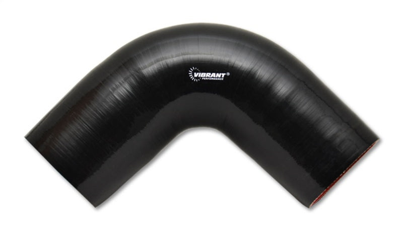 Vibrant 2859 4 Ply Reinforced Silicone Elbow Connector - 5in ID x 4in Leg 90 Deg Elbow (BLACK)