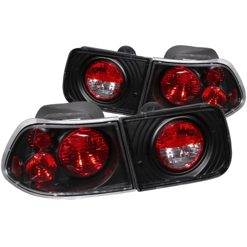 ANZO 221062 1996-2000 Honda Civic Coupe Taillights Black