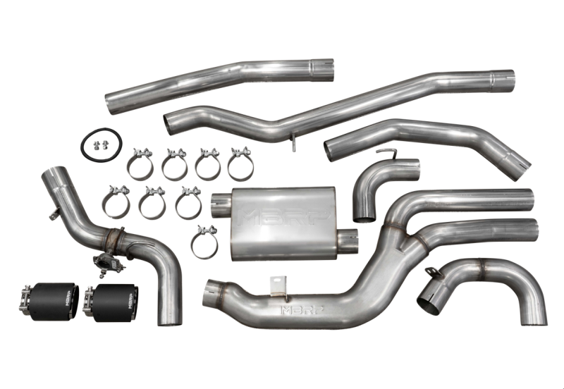 MBRP S43003CF 2020+ Toyota Supra 3.0L 3in Catback Dual Rear Carbon Fiber Tips - T304