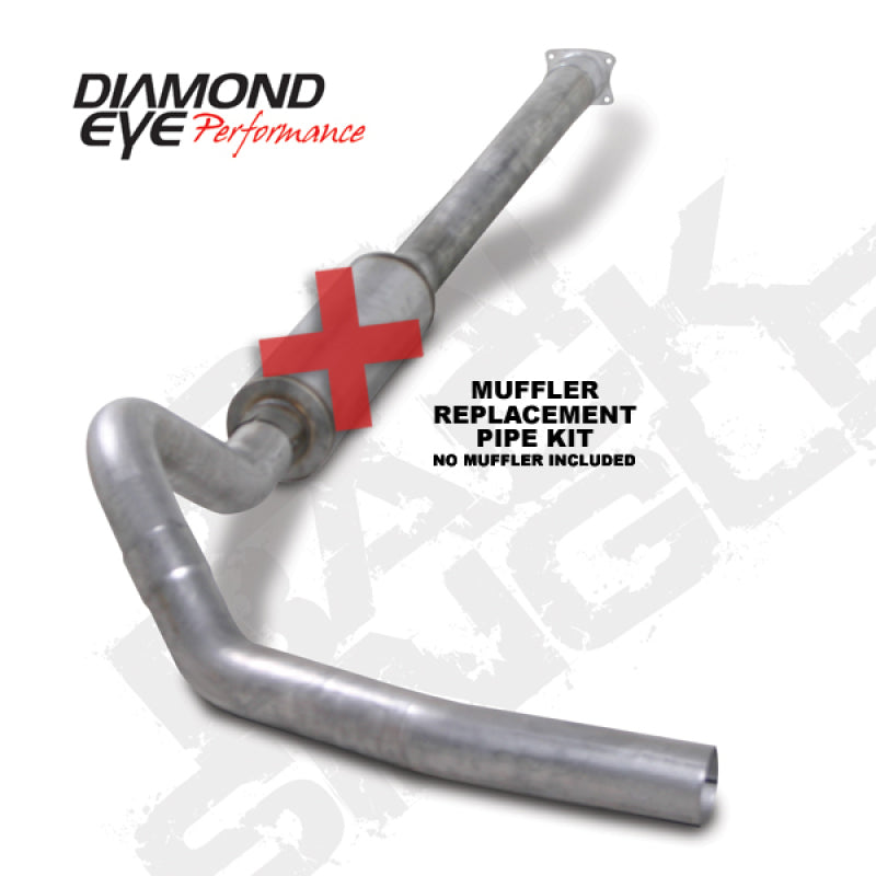 Diamond Eye Performance K4110A-RP Diamond Eye KIT 4in CB MFLR RPLCMENT PIPE SGL AL: 01-05 CHEVY/GMC 6.6L 2500/3500