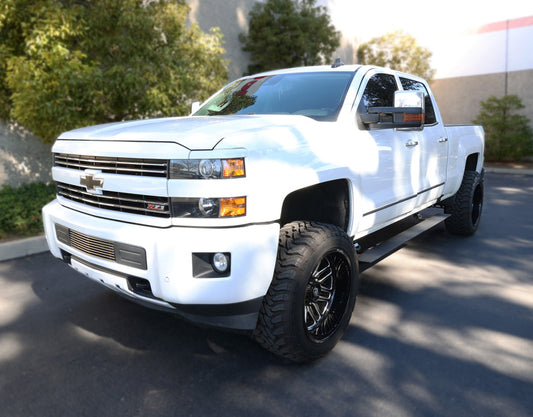 Go Rhino 20405187PC RealTruck 15-19 Chevy Silverado 25/3500HD CC Dsl 4dr VoltStep Electric Running Board Kit - Tex. Blk