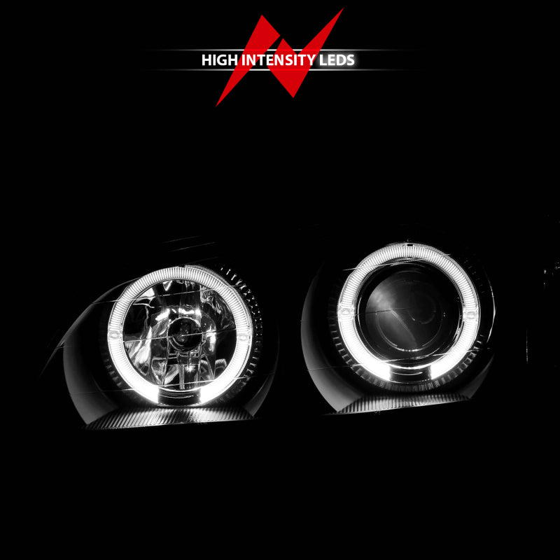 ANZO 121077 2000-2004 Infiniti I30 Projector Headlights w/ Halo Black