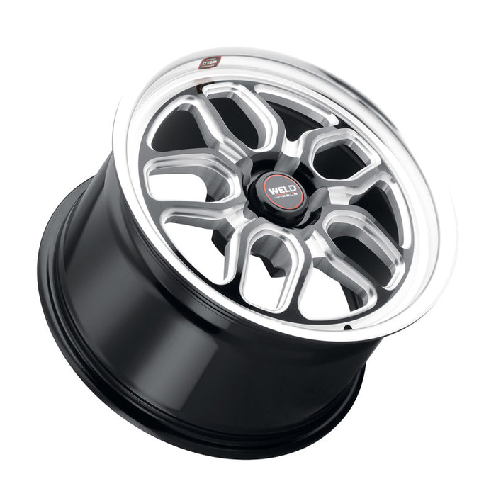 Weld S1527C067N21 Racing 17x5 Laguna Drag 5x114.3 ET -21 BS2.15 Gloss BLK MIL DIA 78.1