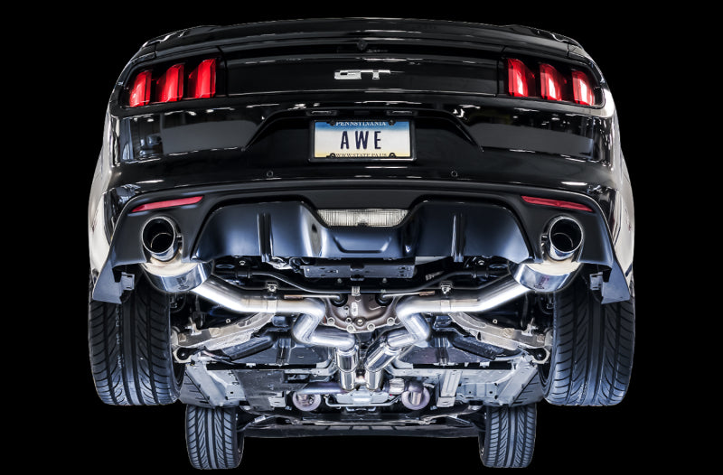 AWE Tuning 3015-32084 S550 Mustang GT Cat-back Exhaust - Touring Edition (Chrome Silver Tips)