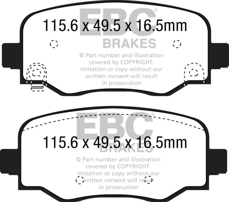 EBC DP42237R 15+ Fiat 500X 1.4 Turbo Yellowstuff Rear Brake Pads
