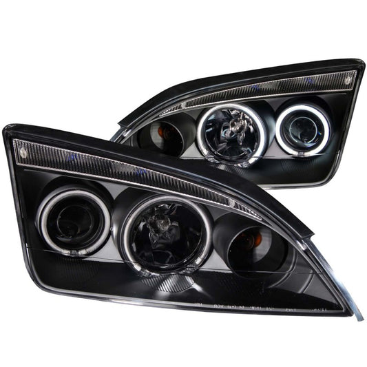 ANZO 121198 2005-2007 Ford Focus Projector Headlights w/ Halo Black