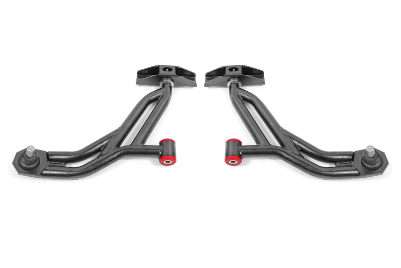 BMR Suspension AA755H BMR 10-14 Ford Mustang Adj. Lower A-Arms Delrin/Rod End w/ 19mm STD. Ball Joint - Black Hammertone