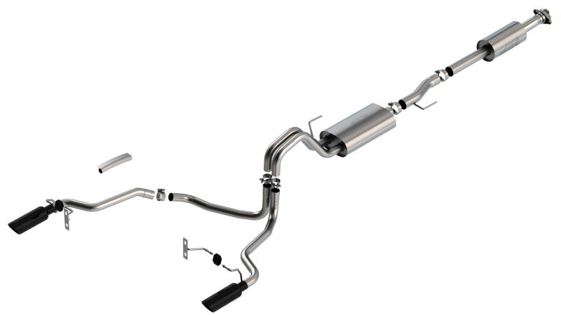 Borla 140865BC F-150 2021 5.0L 4dr CC SB EC STB Lariat/KR/Pltm/LTD 3/2.25 SRE Cat-Back Touring Black CHR Tips