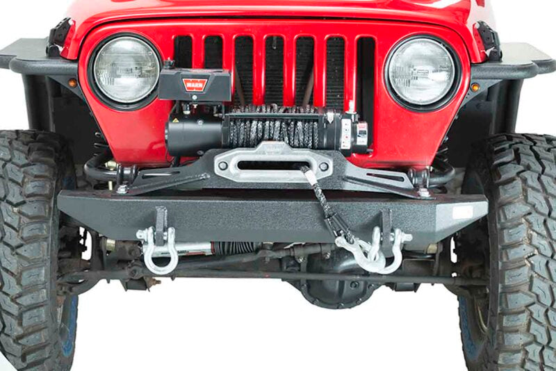 Fishbone Offroad FB21052 97-06 Jeep Wrangler TJ Winch Plate Steel - Black Textured Powdercoat Piranha Series