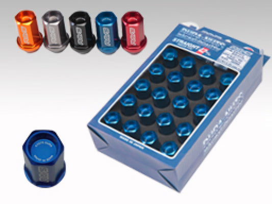 Rays WDURA4212150U Dura-Nut L42 Straight Type 12X1.50 Lug Nut Set 16 Lug 4 Lock Set - Blue