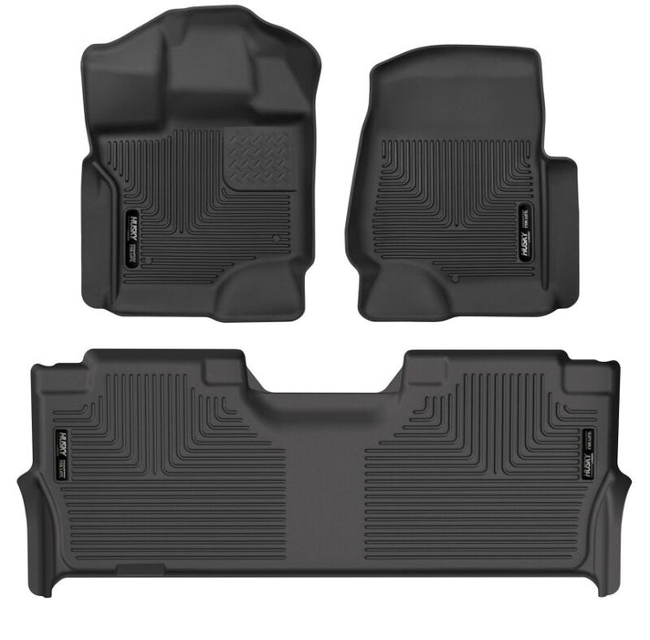 Husky Liners 53468 21-23 Ford F-150 CC SC X-Act Contour Front & Second Row Seat Floor Liners - Black