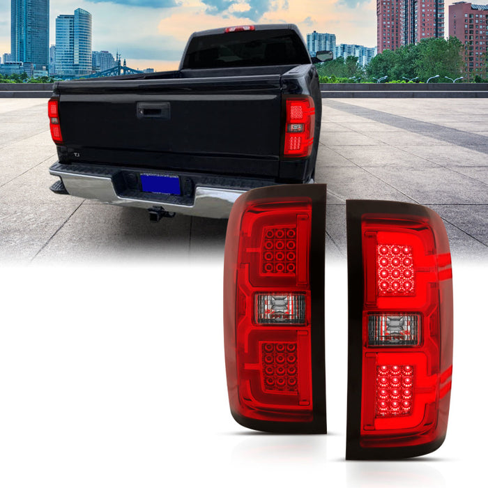 ANZO 311292 2014-2018 Chevy Silverado 1500 LED Taillights Red/Clear