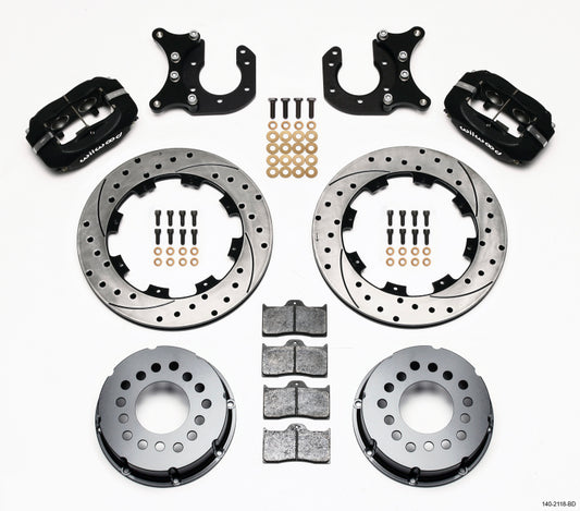 Wilwood 140-2118-BD Forged Dynalite P/S Rear Kit Drilled Rotor New Big Ford 2.50in Offset