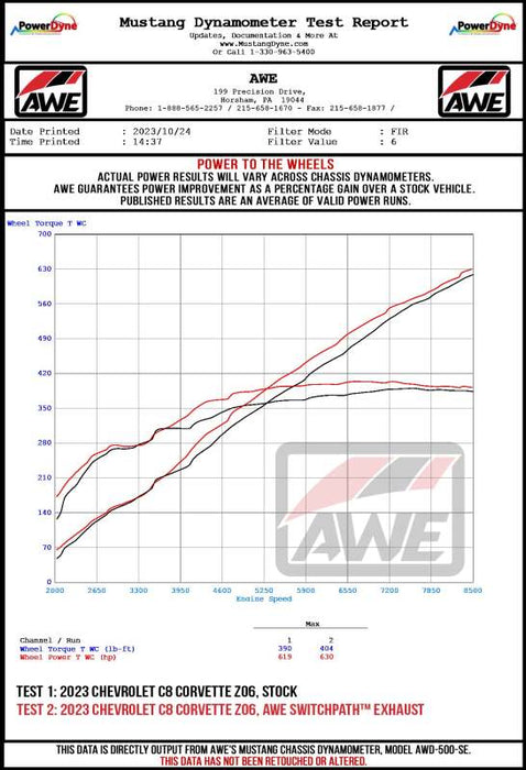 AWE Tuning 3025-43906 AWE 2023 C8 Corvette Z06 SwitchPath Cat-Back Exhaust - Diamond Black Tips