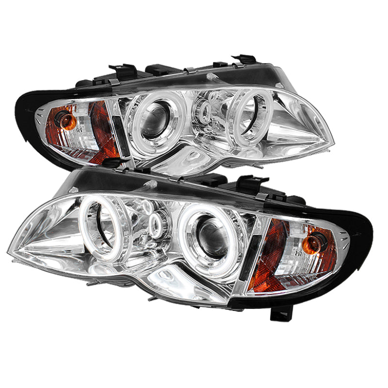 SPYDER 5042408 Spyder BMW E46 3-Series 02-05 4DR Projector Headlights 1PC LED Halo Chrm PRO-YD-BMWE4602-4D-AM-C