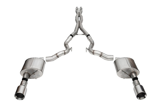 CORSA Performance 21271 Corsa 24+ Ford Mustang GT Conv. Xtreme Cat-Back Ex. Sys. 3.0in Dual Rear Ex w/4.5in StraightCut Tips