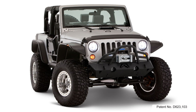Bushwacker 10919-07 07-18 Jeep Wrangler Flat Style Flares 4pc Fits 2-Door Sport Utility Only - Black