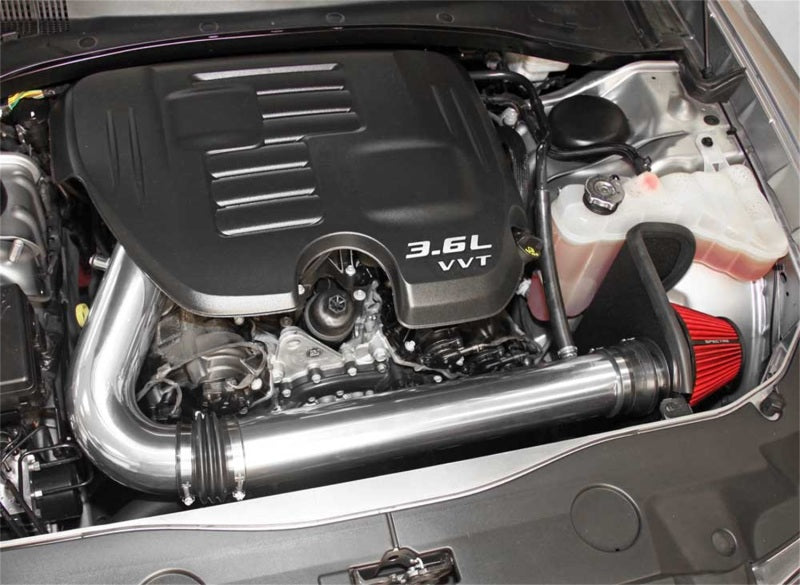 Spectre 9028 11-17 Challenger/Charger 3.6L Air Intake Kit - Polished w/Red Filter