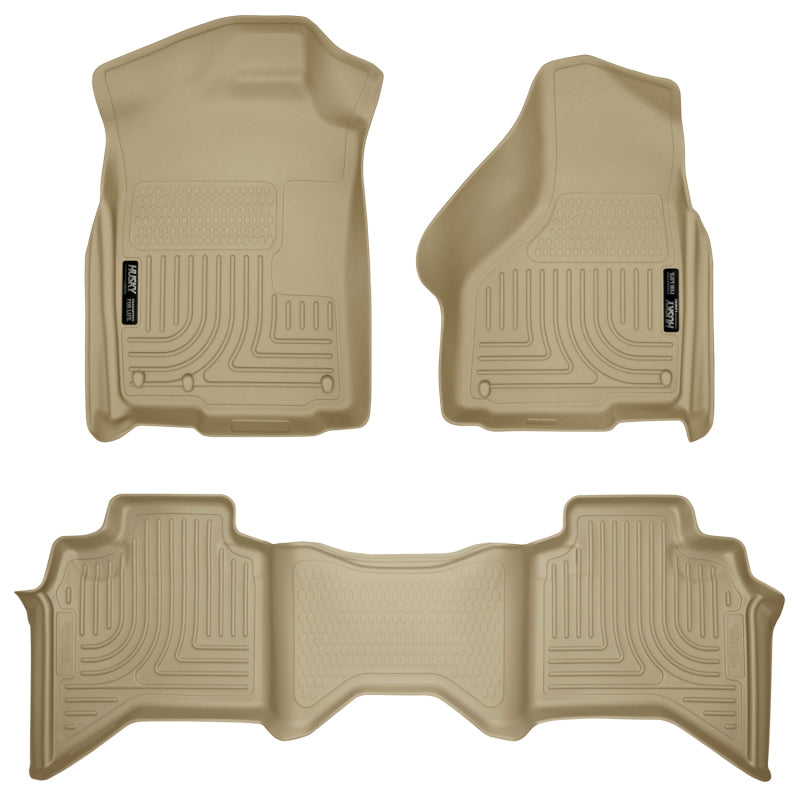 Husky Liners 98033 03-08 Dodge RAM 1500/2500/3500 Quad Cab WeatherBeater Combo Tan Floor Liners